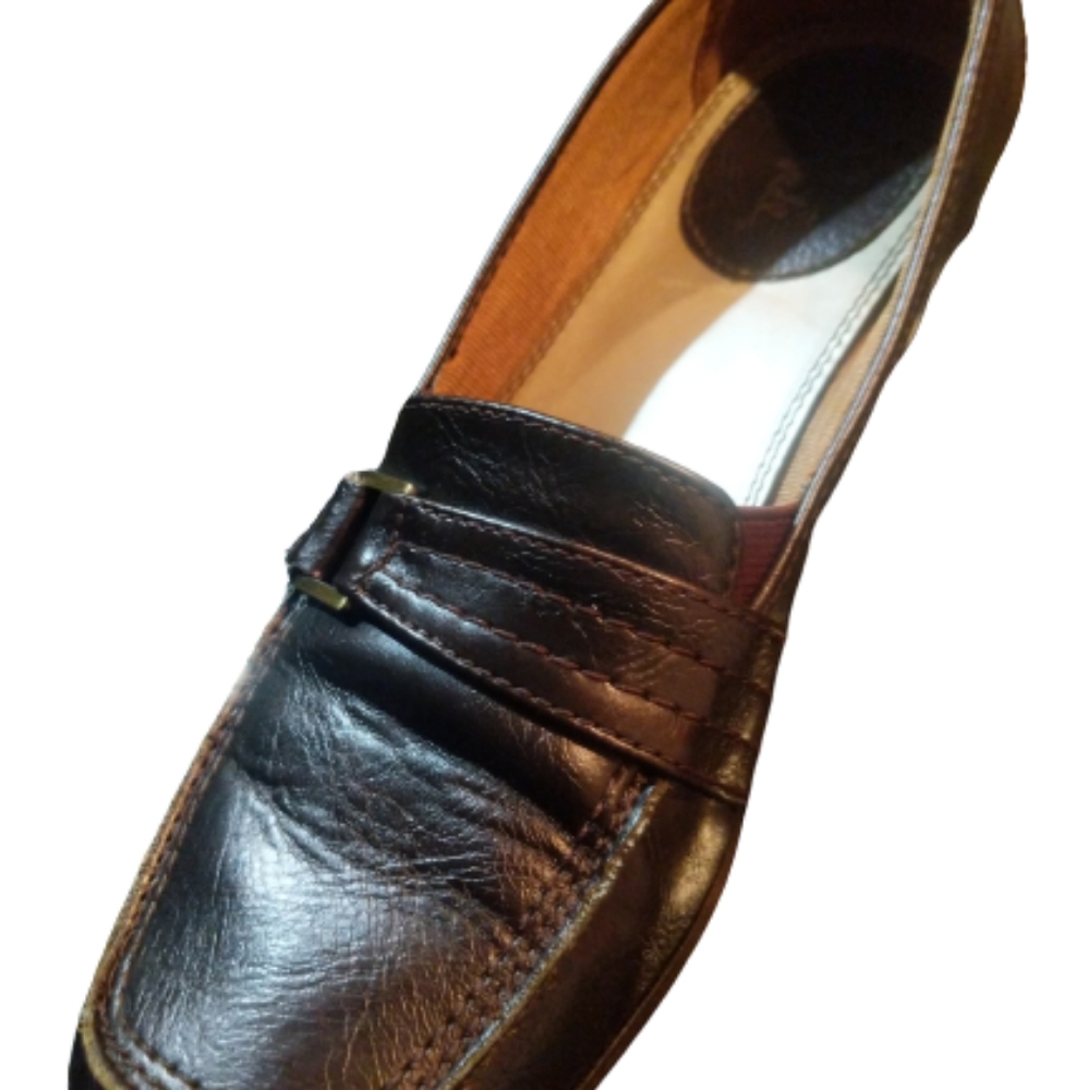 Loafers Life Stride Womens Size 8 10M Shoes Patent Brown Slip-on Shoe Monk Strap
